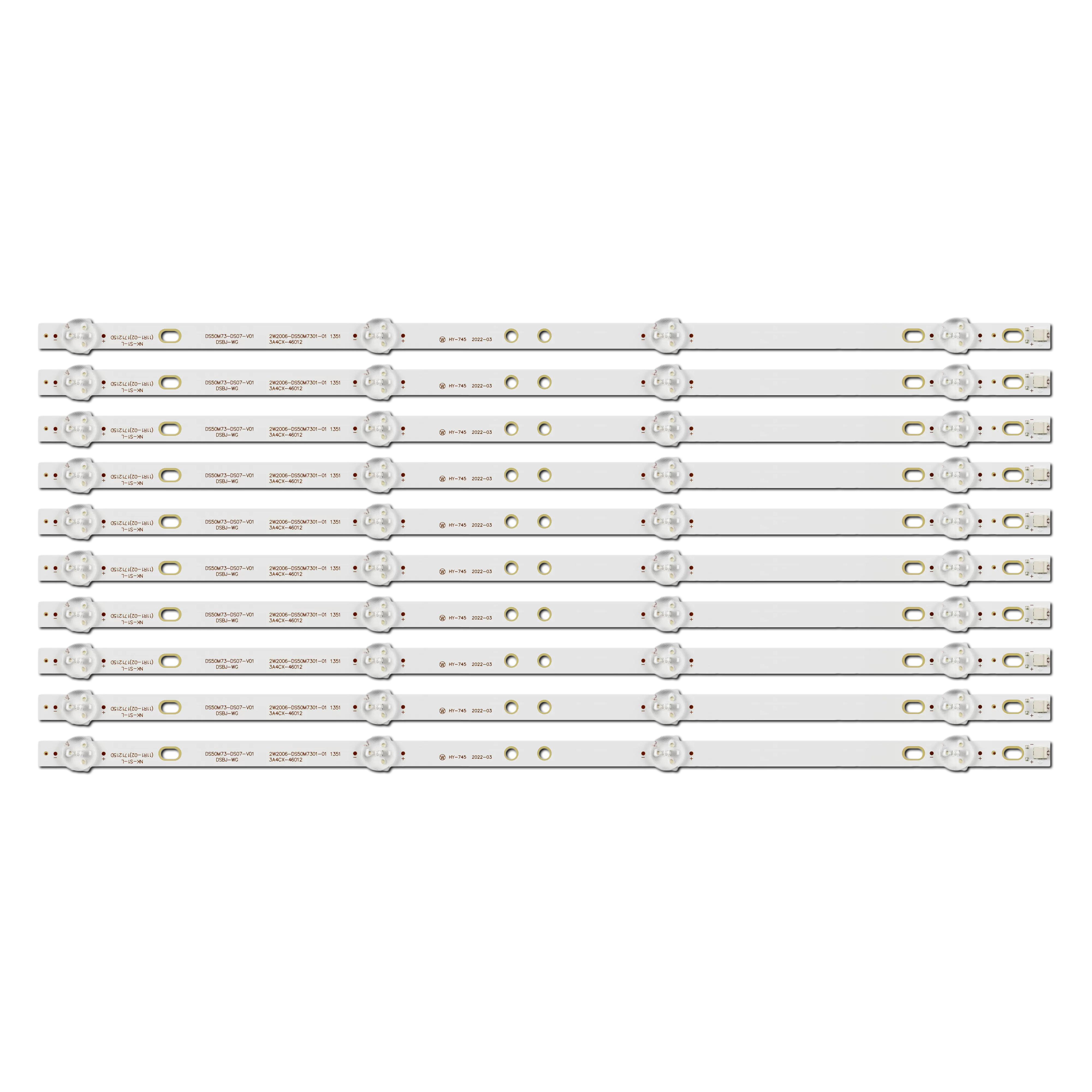 Комплект LED підсвітки для TV DS50M73-DS07-V01 DSBJ-WG 2W2006-DS50M7301-01 3A4CX-46012 AKдля TV 505 50" 10 шт. (ART-14358)