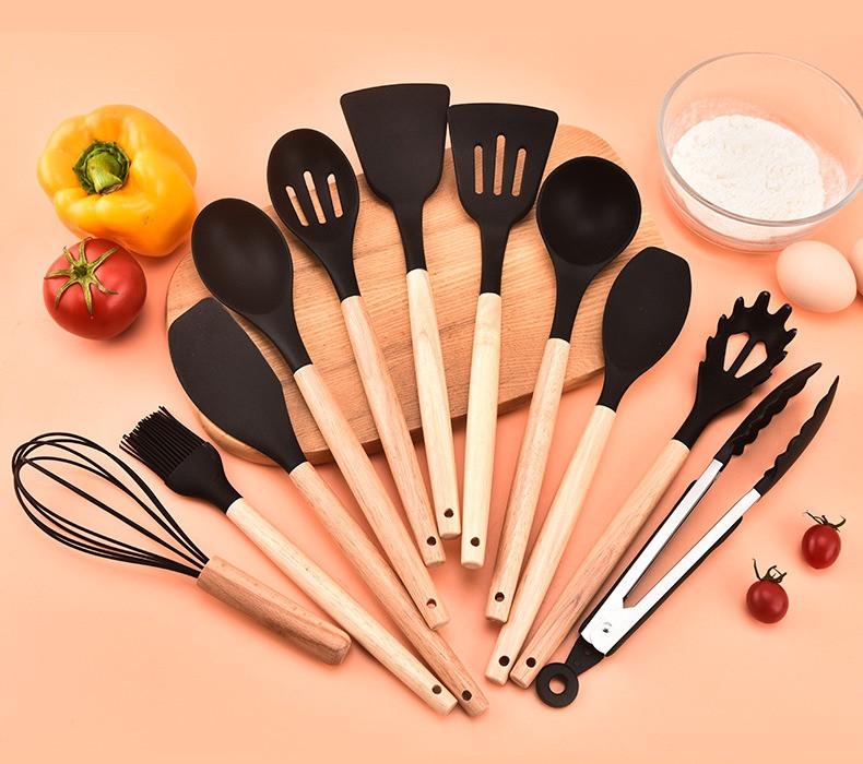 Набор кухонных принадлежностей Kitchen Set 12 шт. 32 см Черный