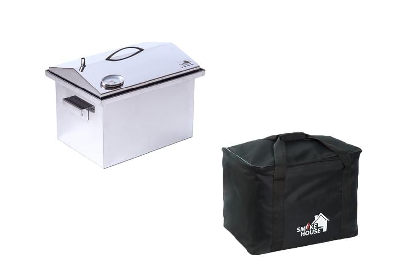 Коптильня для горячего копчения с термометром и сумкой Smoke House M DeLuxe 400х300х320 мм до 4 кг (27840593)