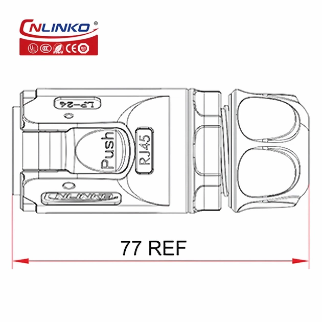 Герметичный разъем Cnlinko RJ-45 LP-24 штекер+розетка (57055) - фото 8