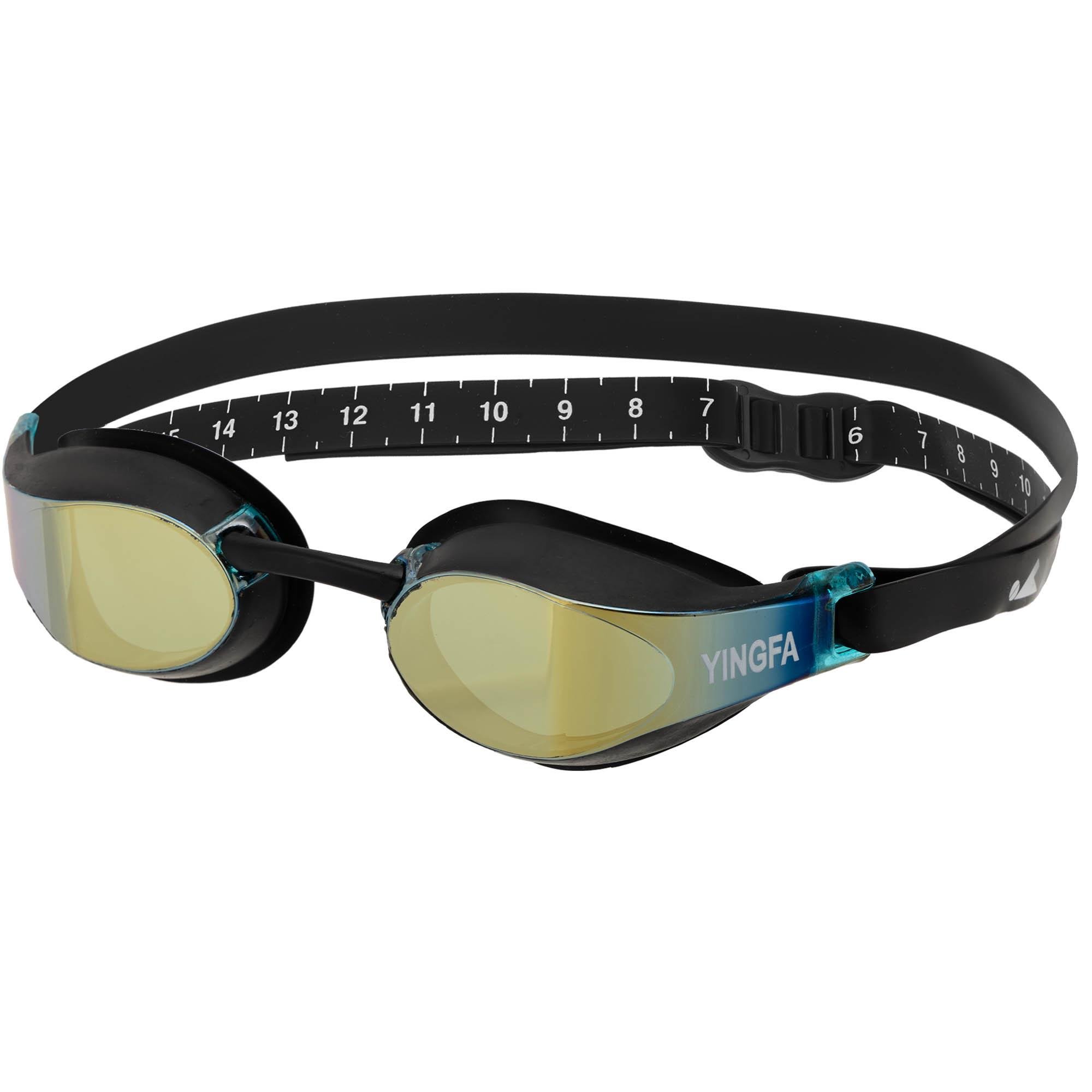 Очки для плавания взрослые YINGFA Y689AF-V радужные линзы Черный (Y689AF-V_Черный)