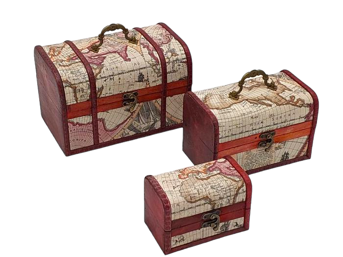 Шкатулка сундучок декоративный 80 дней фанерный 3 шт. (650648734)