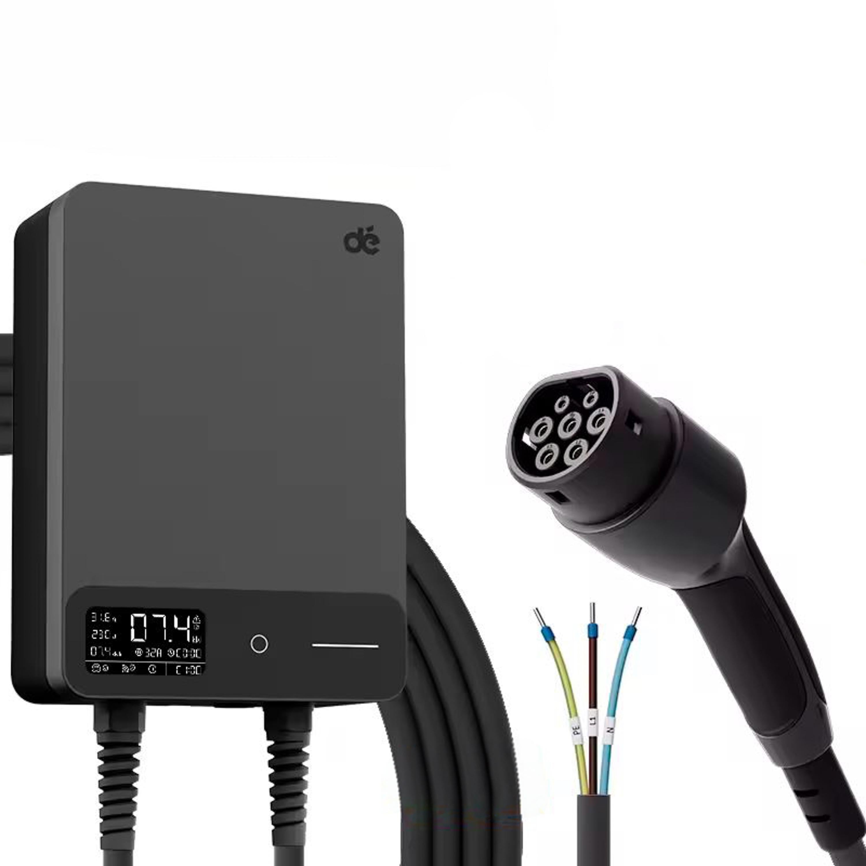 Зарядная станция для электромобиля Dépow 7 кВт 32A Type2 Wi-Fi (DE7-32-1PH-TP2-CS-C7)