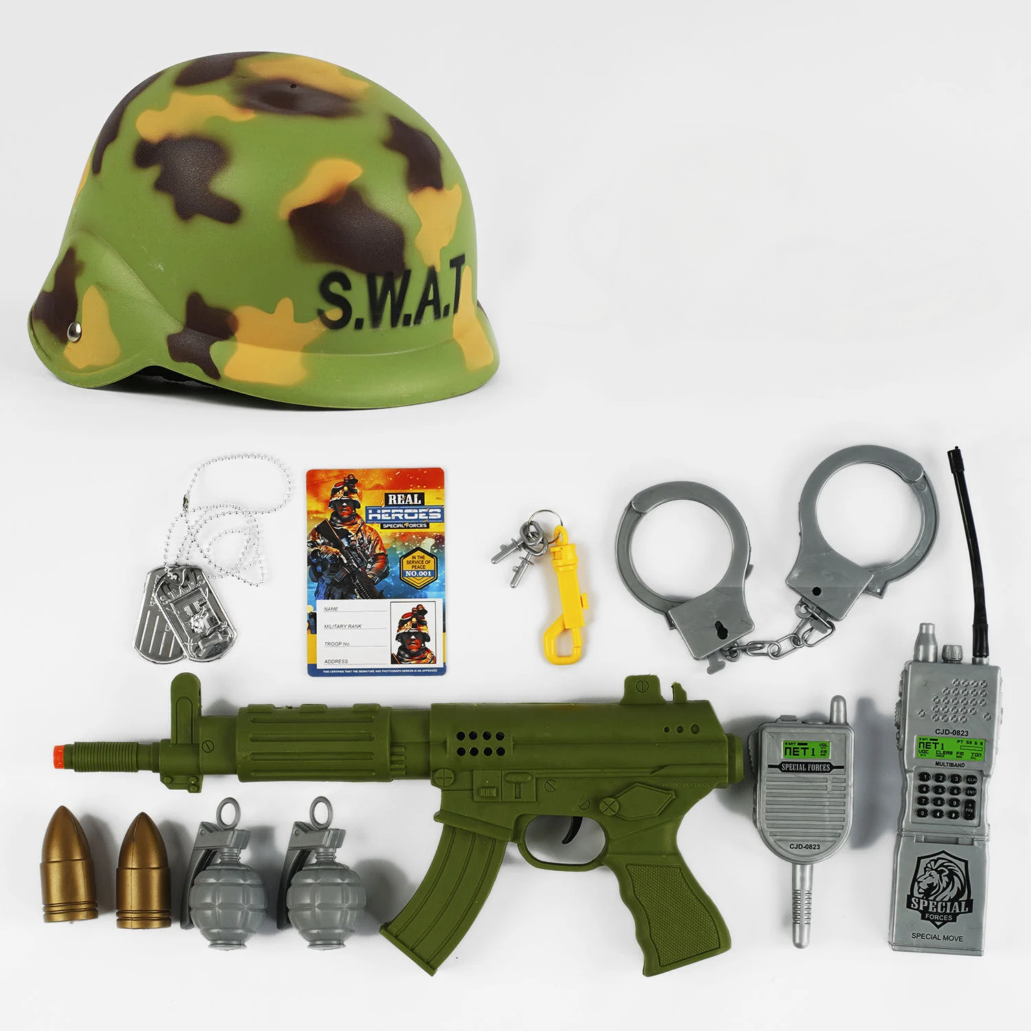 Набор игровой Военный 88364 каска/аксессуары в сетке (125659)