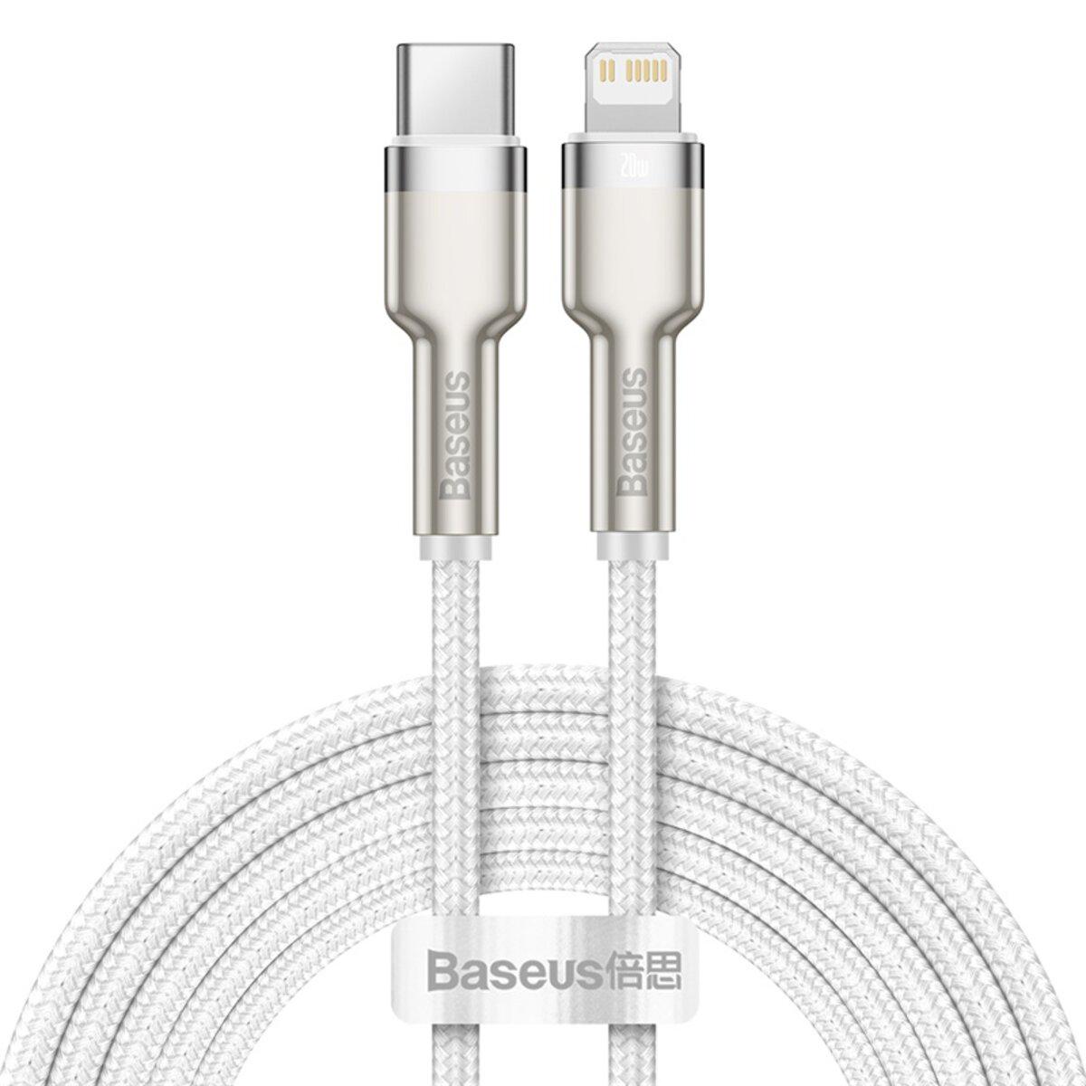 Кабель Baseus Cafule Series Metal Data Cable Type-C to Lightning PD 20W 2 м White (CATLJK-B02)