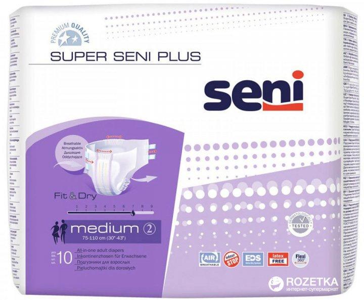 Подгузники для взрослых Super Seni Plus Medium 75-110 см 10 шт. 7 кап.