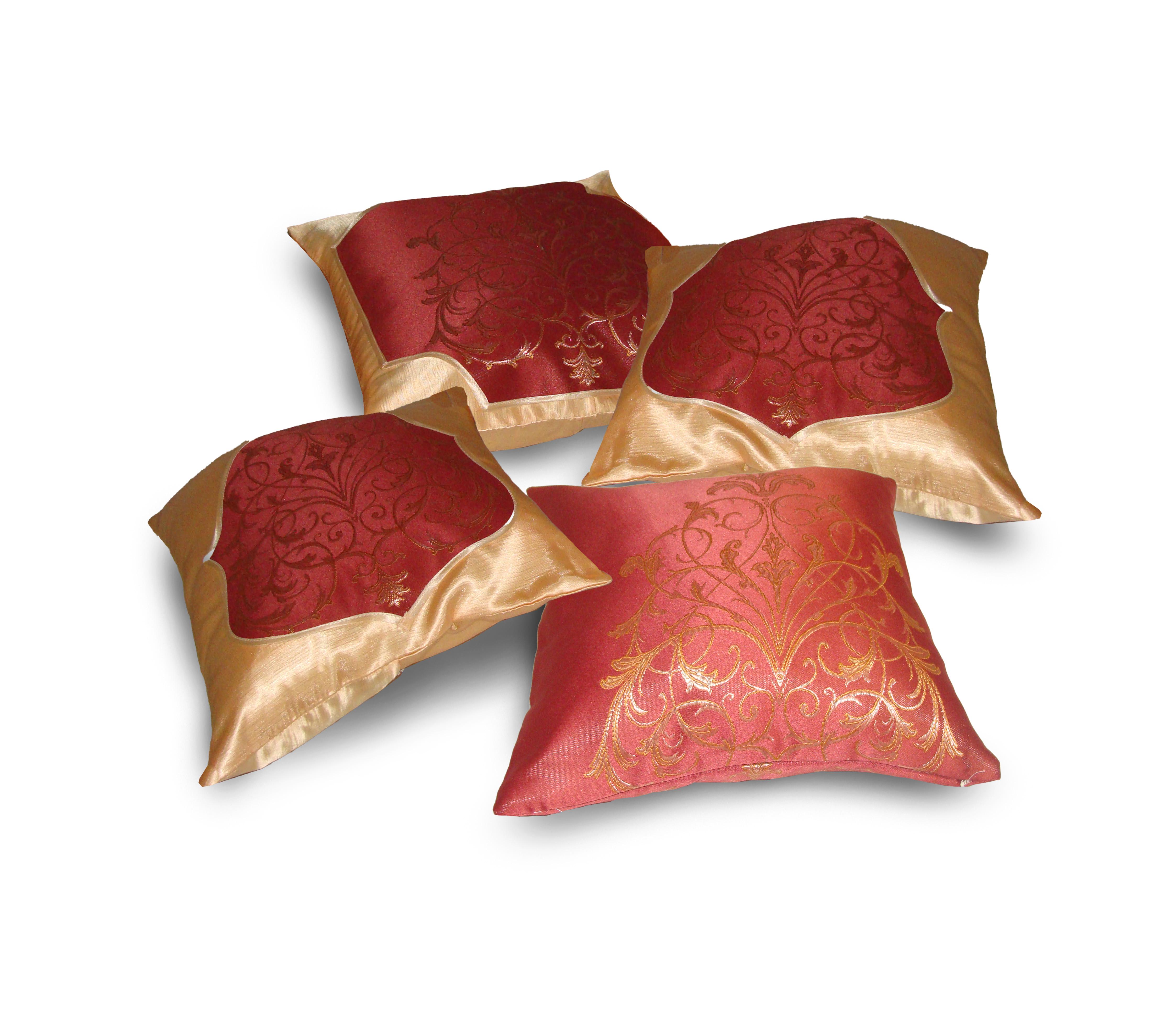 Комплект декоративних подушок Firanka Damask 35х35 4 шт. Теракотовий із золотим (п_0526)