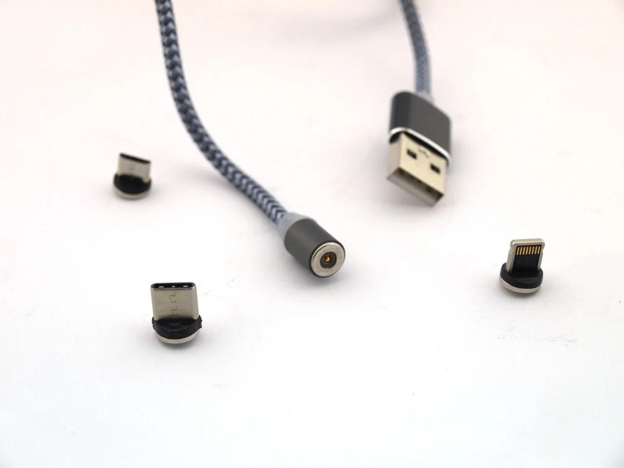 Кабель магнитный USB Type-C 3в1 для зарядки 1000 мм (1181272634) - фото 4