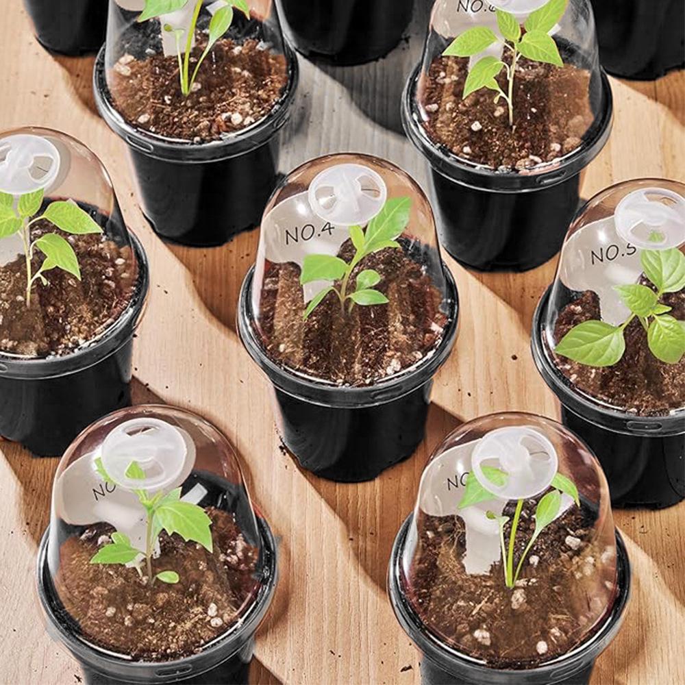 Горщики-стакани для розсади з кришками пластикові 10 шт. Чорний (25075196) - фото 4