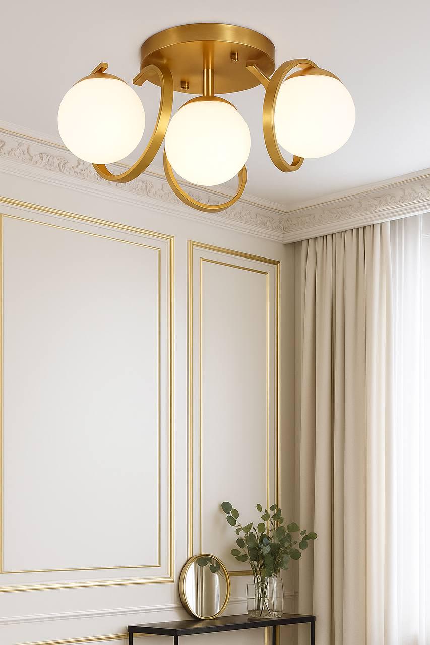 Люстра на 4 плафона 9093/4 АВ Латунь (29891225)