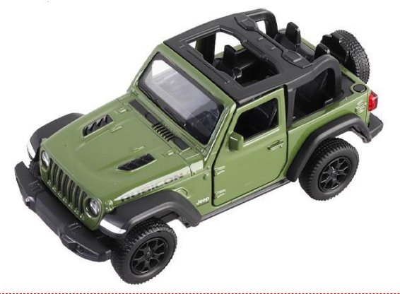 Іграшковий автомобіль модельний Jeep Wrangler Rubicon 2021 250339 Зелений (MTT-170473)