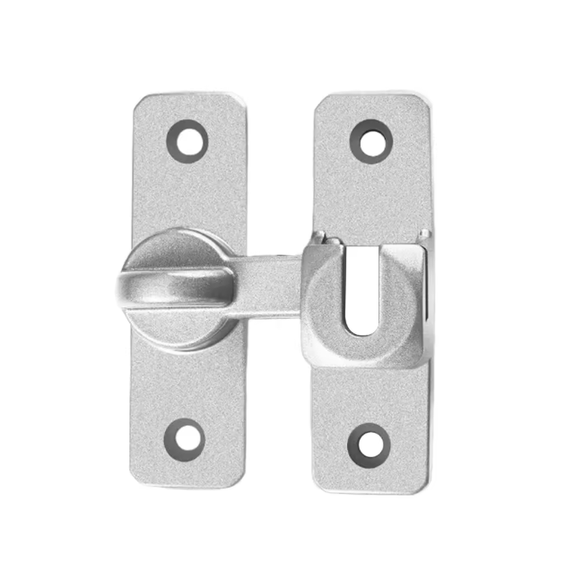 Шпингалет засов дверной накладной 90 и 180 градусов. Серебряный (ШСТ1)