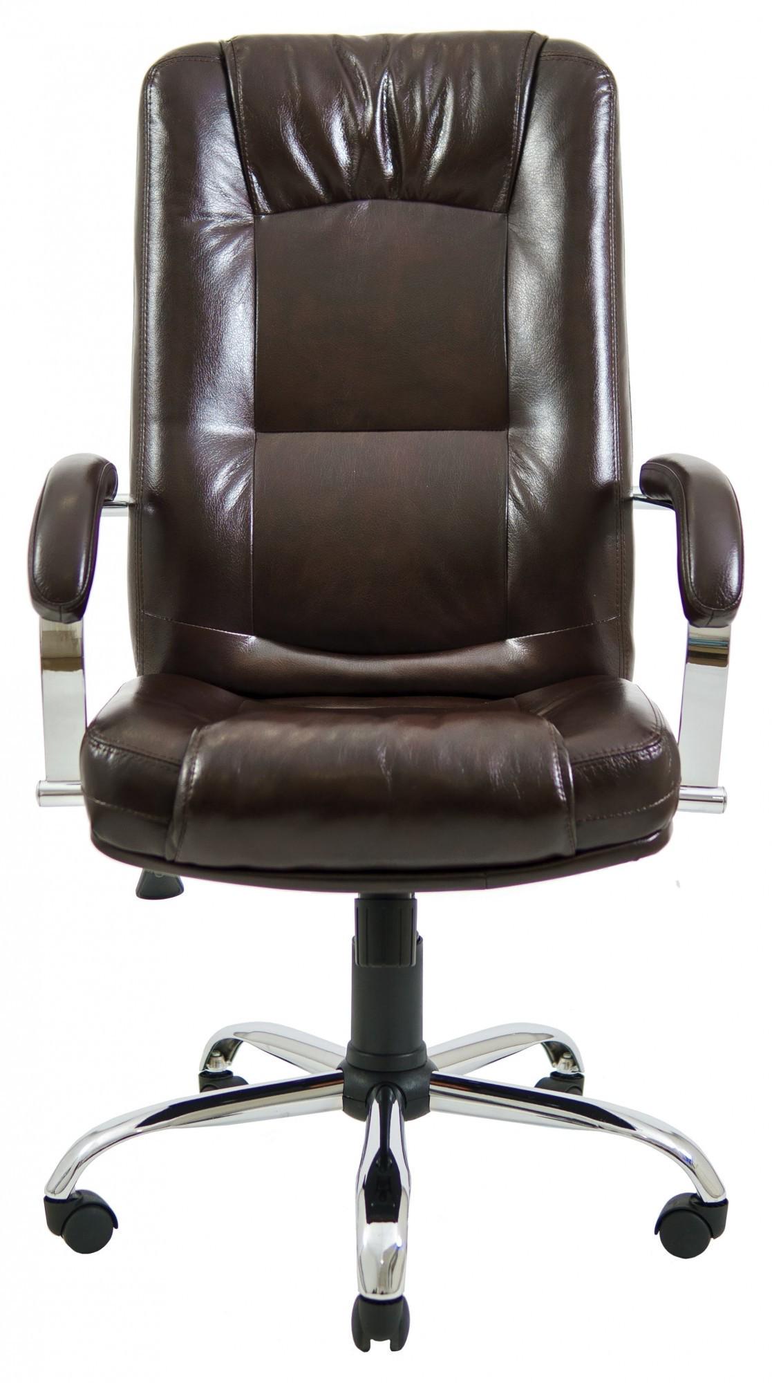 Крісло офісне комп'ютерне Alberto Титан Dark Brown Хром М2 AnyFix Коричневий - фото 2