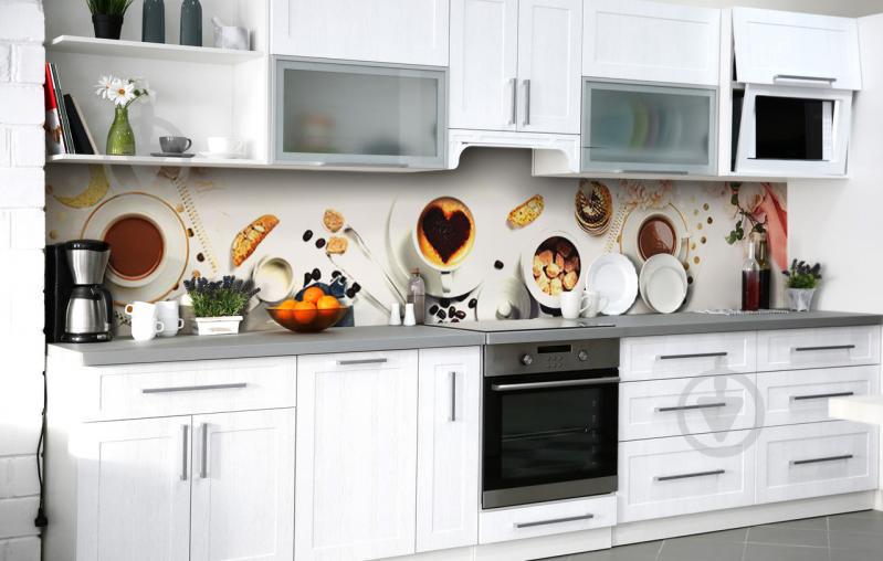 Скинали на кухню Zatarga «Какао с тростниковым сахаром» 650х2500 мм виниловая 3Д наклейка кухонный фартук