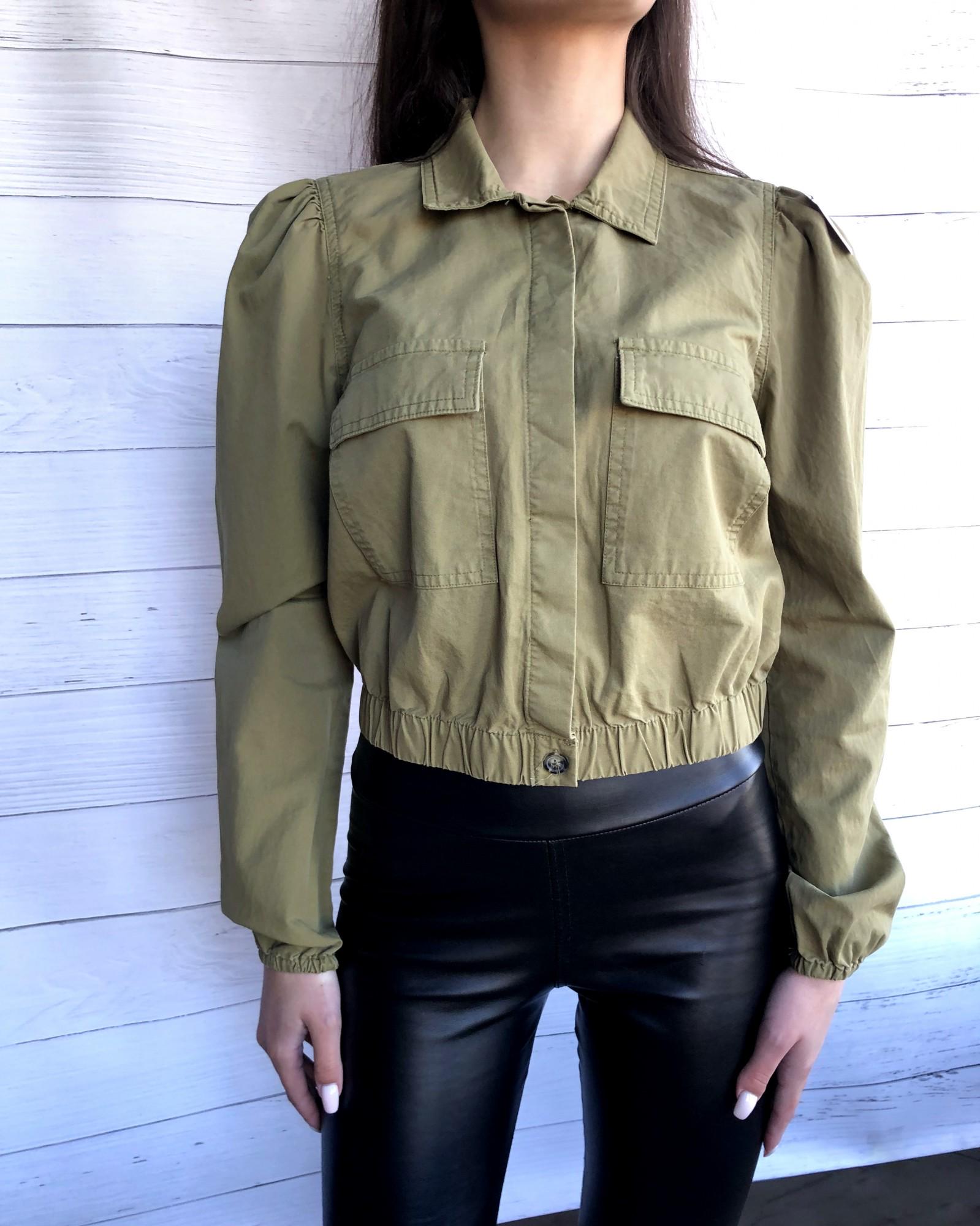 Блуза-рубашка укороченная ONLY 9258 S Хаки (42) - фото 7