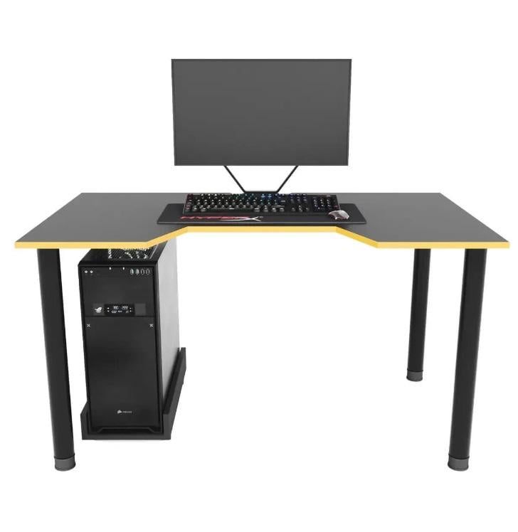 Геймерский стол X12 минимальный дизайн 120 см Черный с желтым