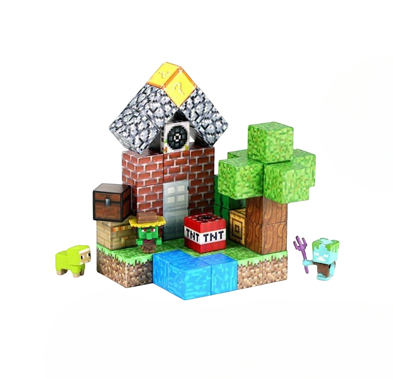 Конструктор магнитный игровой детский Fun Game LZCK 052 Майнкрафт на 47 кубика с фигурками (2632642039)
