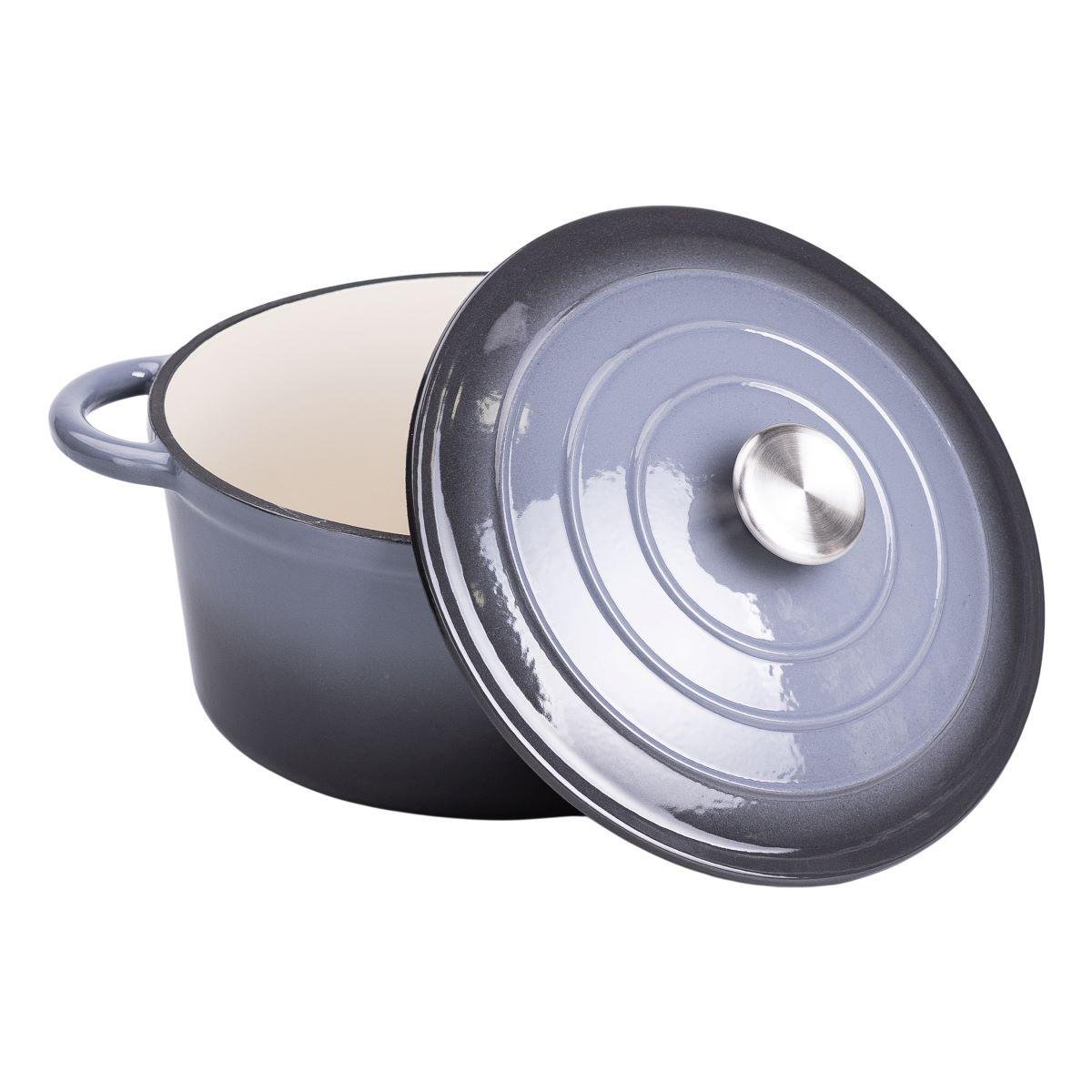 Набор чугунной посуды HP-1-5 для приготовления 3 кастрюли и сковорода с эмалированным покрытием Серый (7248) - фото 8 Набор чугунной посуды HP-1-5 для приготовления 3 кастрюли и сковорода с эмалированным покрытием Серый (7248) - фото 8