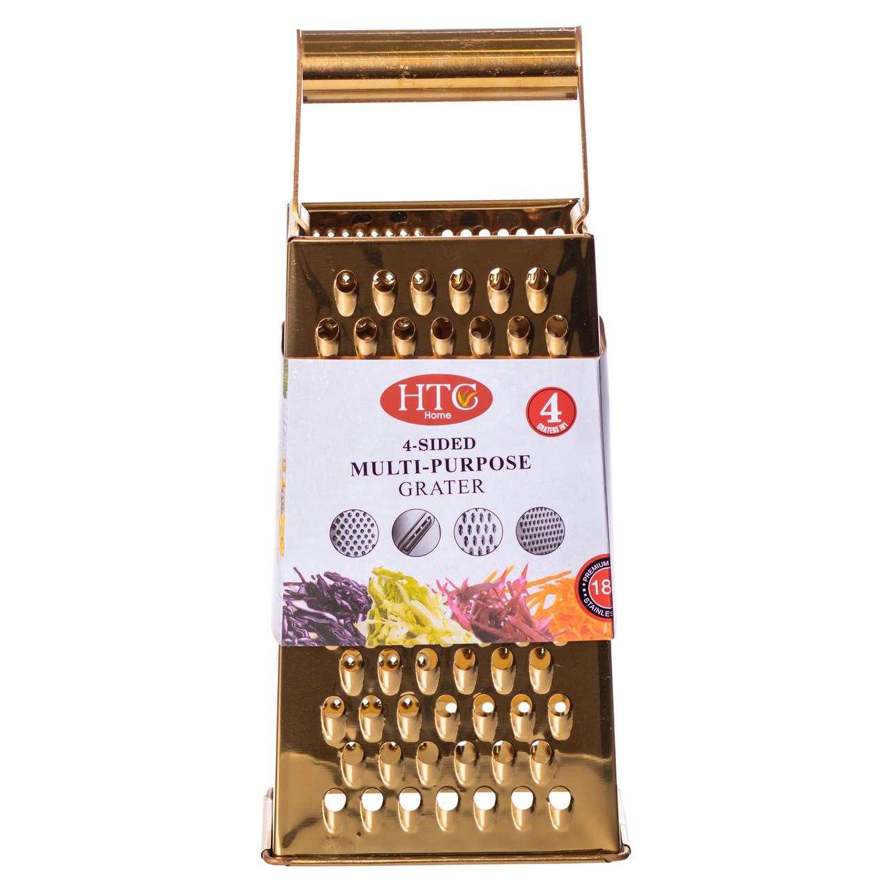Терка ручная четырехсторонняя кухонная из нержавейки 11x8x24 см Золотистый (HP-8-12) - фото 5 Терка ручная четырехсторонняя кухонная из нержавейки 11x8x24 см Золотистый (HP-8-12) - фото 5