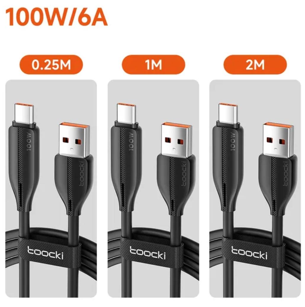 Набор кабелей Toocki Type-C - USB-A PD100W 2/1/0,25 м 3 шт. (230010) - фото 2