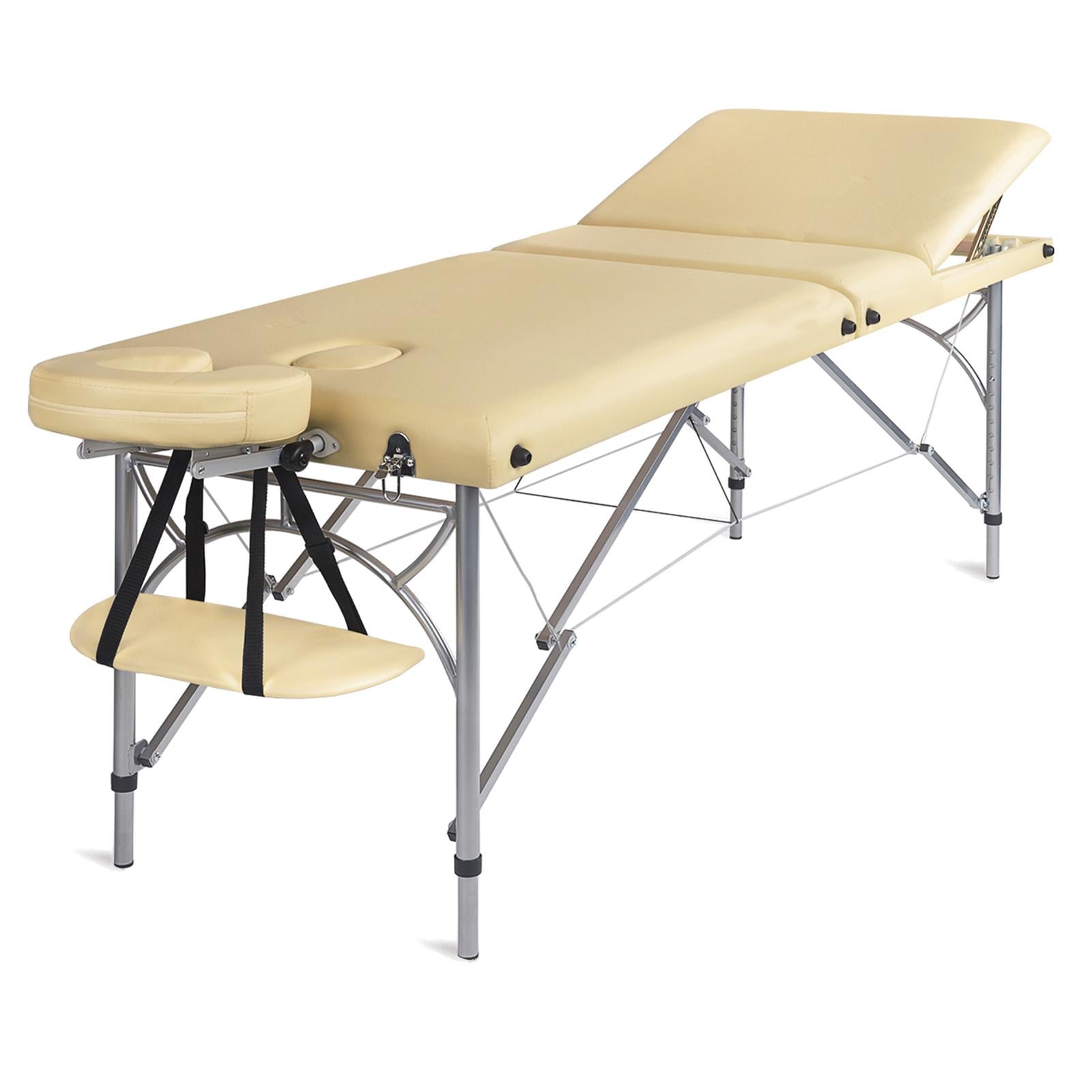 Стіл масажний алюмінієвий трисекційний Medimas Ultra-3 195x70 см Бежевий