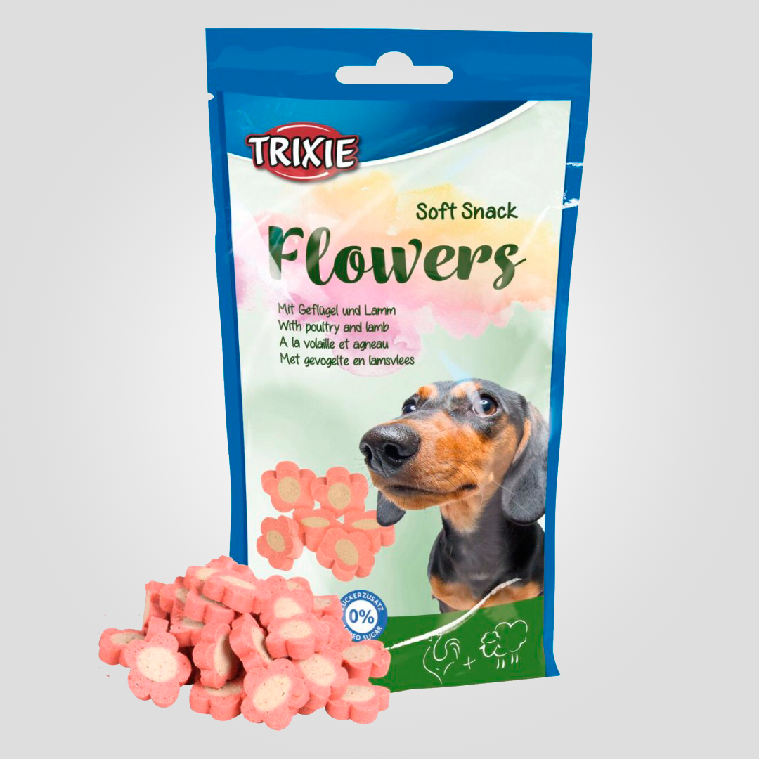 Лакомство для собак Trixie Soft Snack Flowers малых пород и щенков с ягненком и курицей 75 г (20505257)