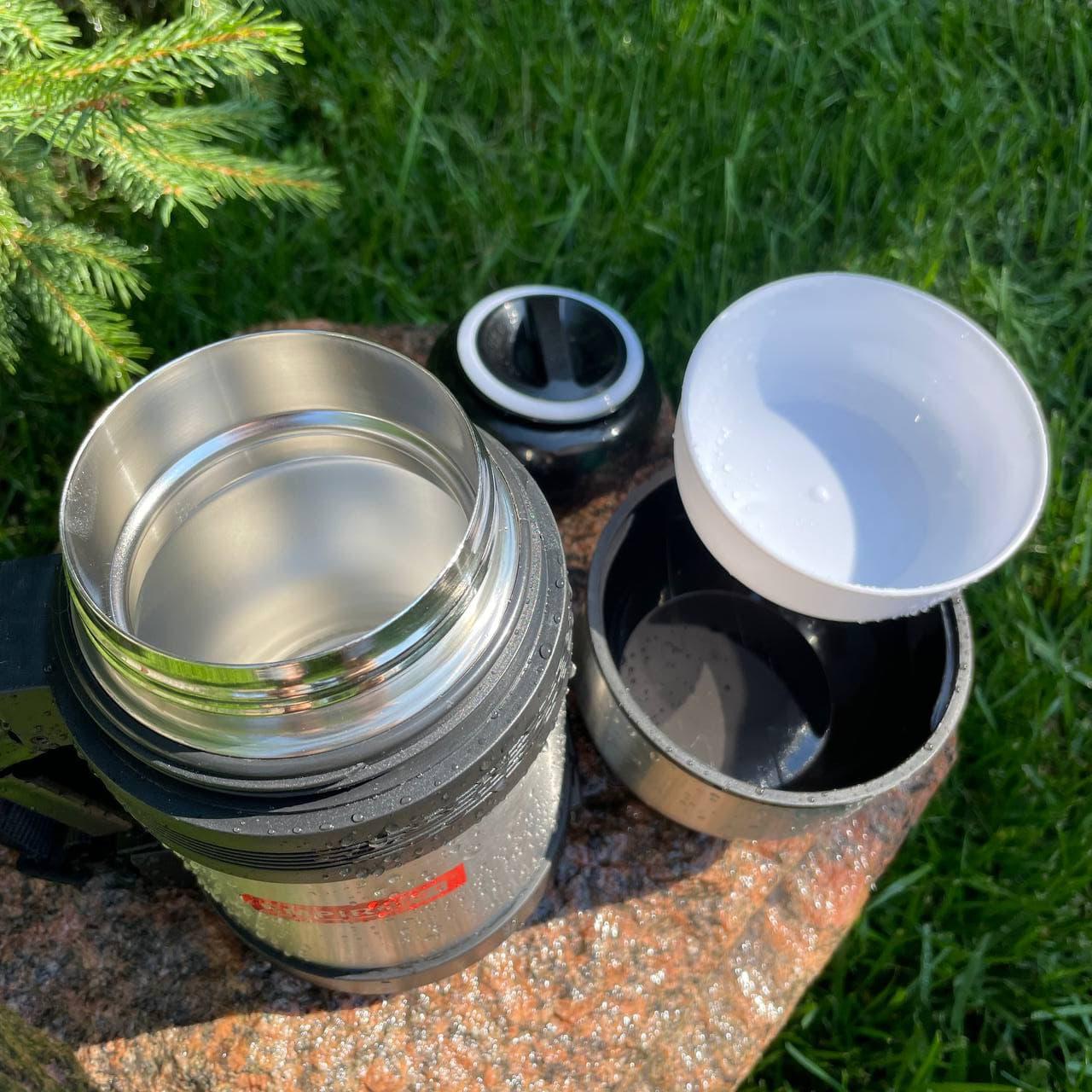 Термос туристический для воды и пищи нержавеющая сталь круглый 800 мл - фото 4