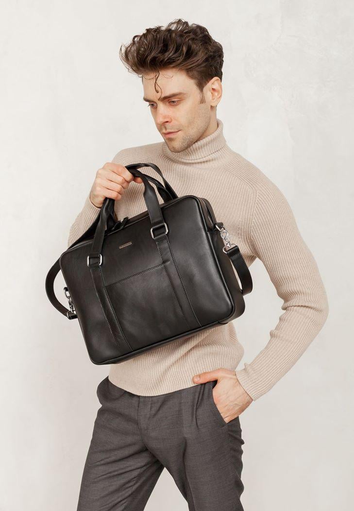 Сумка кожаная для ноутбука и для документов Черный (A-026687) Сумка кожаная для ноутбука и для документов Черный (A-026687)