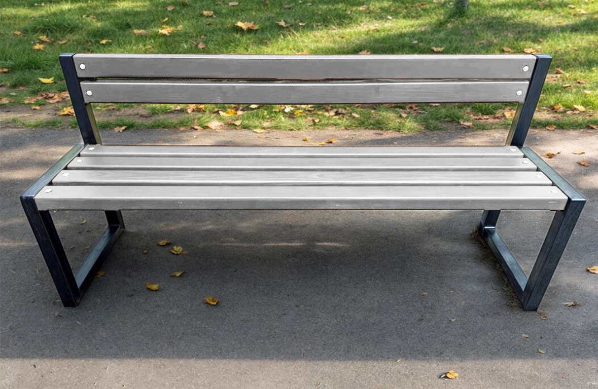 Скамейка садовая ТОБІ ШО Лофт Бенч со спинкой без подлокотников 1,5 м Антрацитовый (25589202) - фото 2