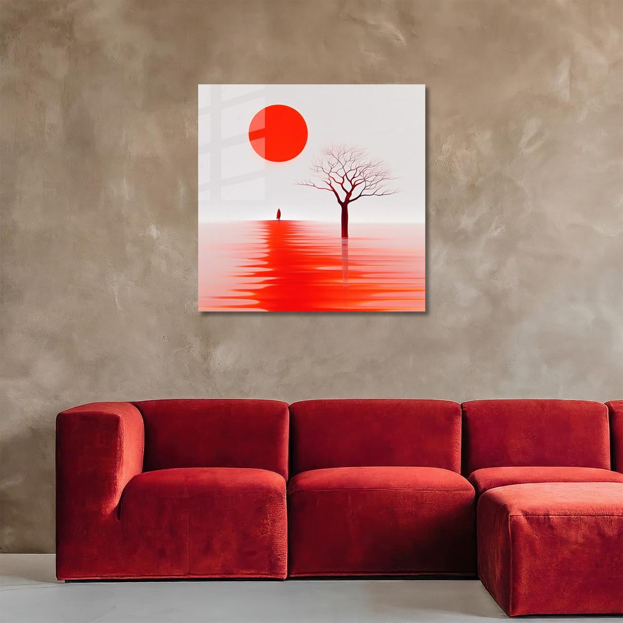 Картина на стекле NovellaPrint Красное отражение 50х50 см (582.1)