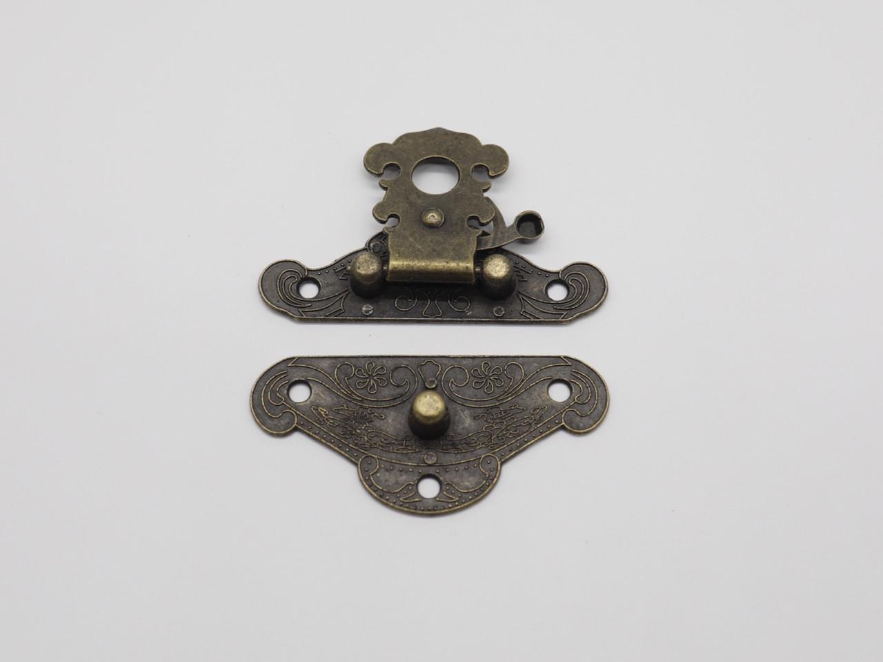 Замок накладной литый 66х54 мм Старая латунь (29389140) - фото 3