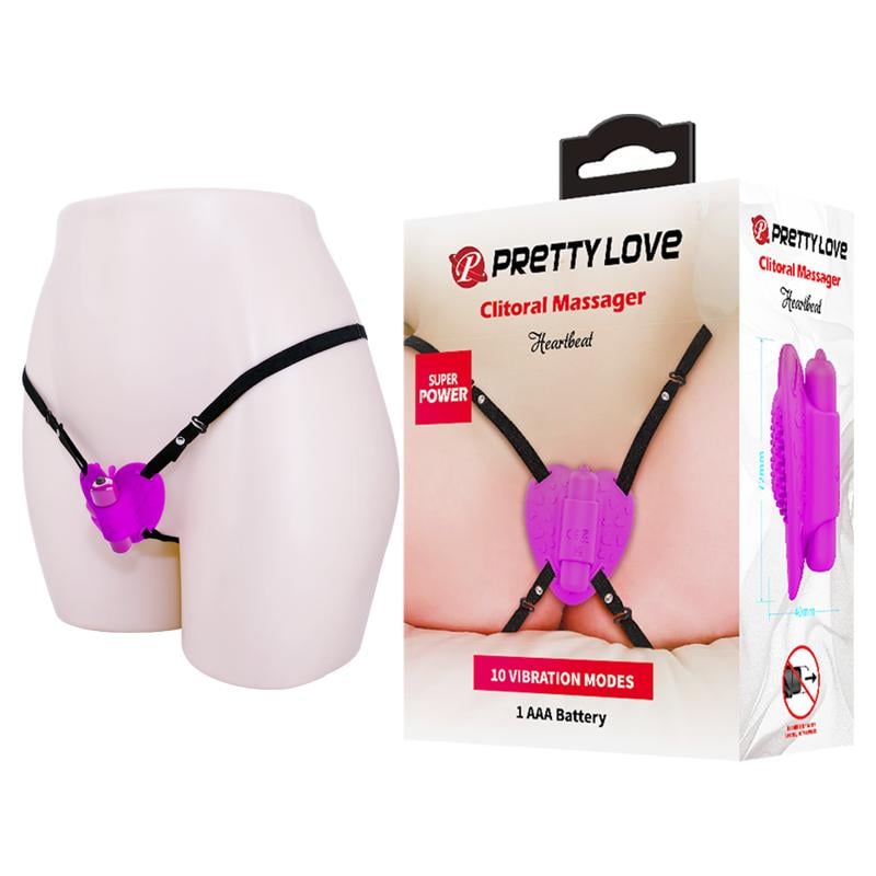 Стимулятор клитора бабочка Pretty Love Heartbeat на ремешках 10 режимов 7,2 см Фуксия (BW-022093) Стимулятор клитора бабочка Pretty Love Heartbeat на ремешках 10 режимов 7,2 см Фуксия (BW-022093)