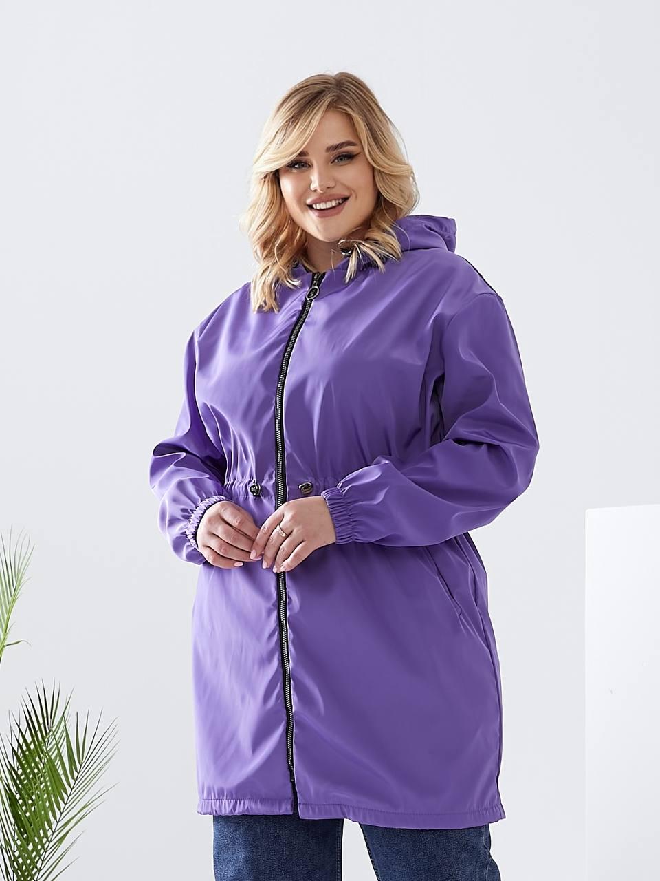 Плащ демісезонний Aiza А102 з капюшоном р. 42-44 Фіолетовий (11719157) - фото 2