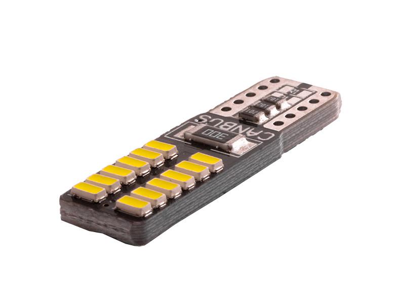 Автолампа светодиодная T10 W5W с обманкой 12 В SMD4014-24led Белый (2404)