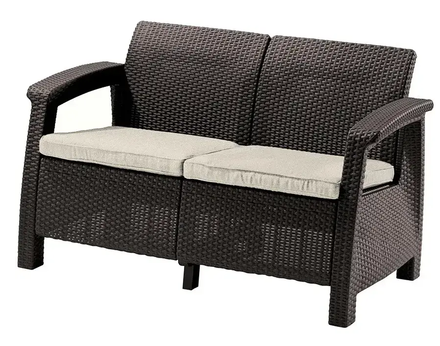 Диван садовый Keter Corfu II Love Seat Коричневый (258946)