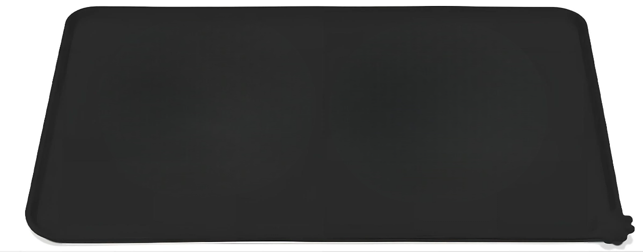 Килимок-підставка водонепроникний під миску Kayfovo DK-BL1 нескользящий силіконовий з приподнятими краями Чорний (29168) - фото 1