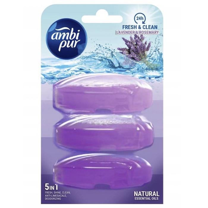Туалетный блок для унитаза Ambi Pur Lavander&Rosmary 55 мл 3 шт. (1622792300) Туалетный блок для унитаза Ambi Pur Lavander&Rosmary 55 мл 3 шт. (1622792300)