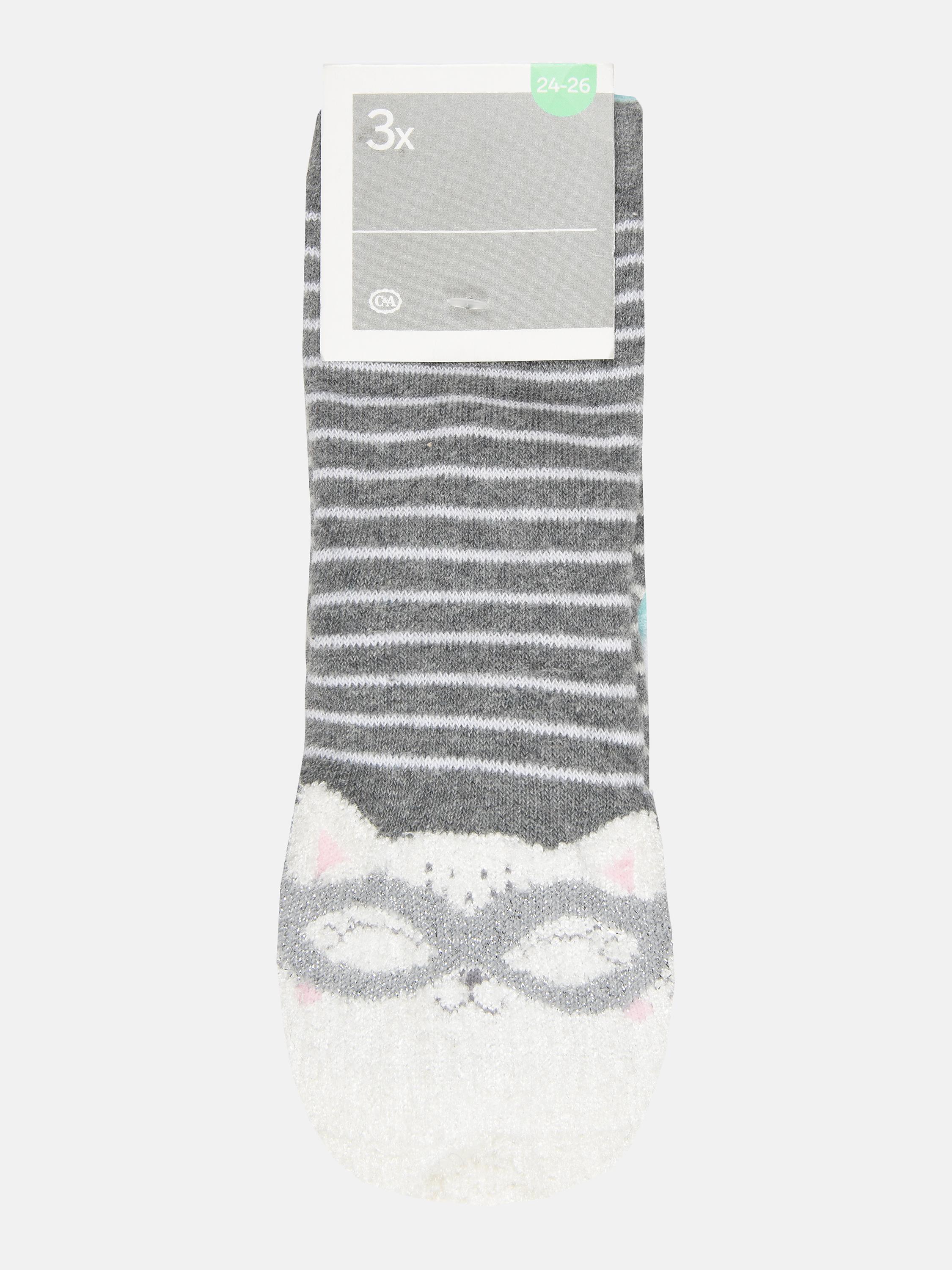Шкарпетки C&A 3 пари р. 24-26 Біло-сірий (4182864439702)