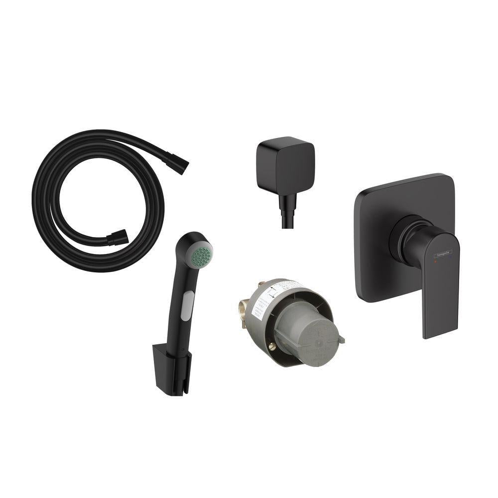 Набор гигиенического душа со смесителем скрытого монтажа Hansgrohe Vernis Shape Черный матовый (20230006)