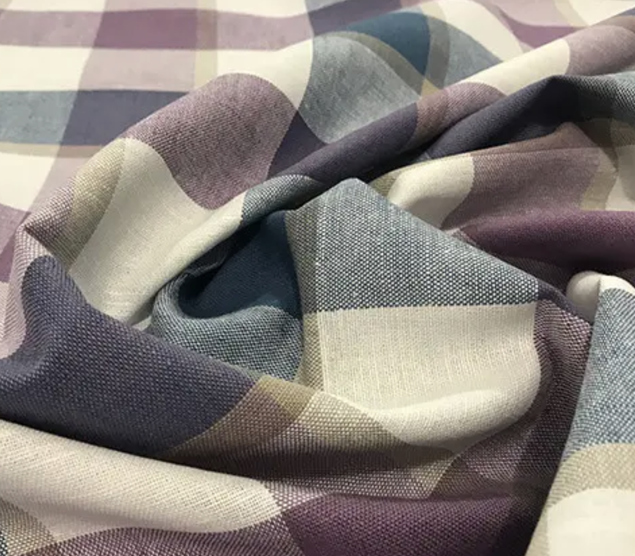 Ткань Linen Plus клетчатая скатерть льняная цвет 1/2