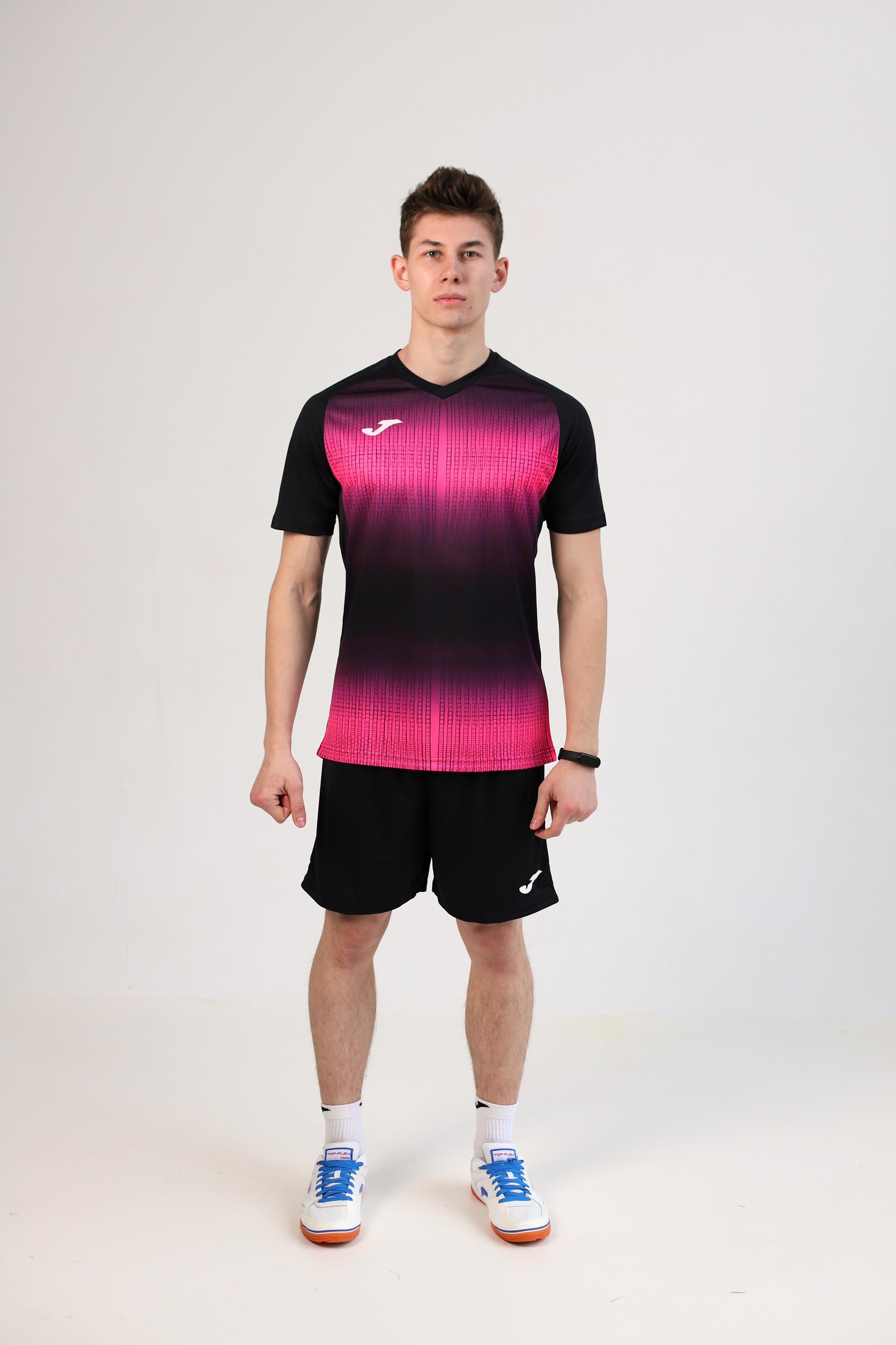 Футболка Joma 103235.118 Tiger V Short Sleeve T-Shirt M Black Fluor/Pink (8445757237378) - фото 3