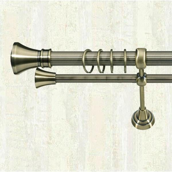 Карниз для штор Orvit Люксор рифленая двухрядный 25/19 мм 240 см Антик (000-6012)