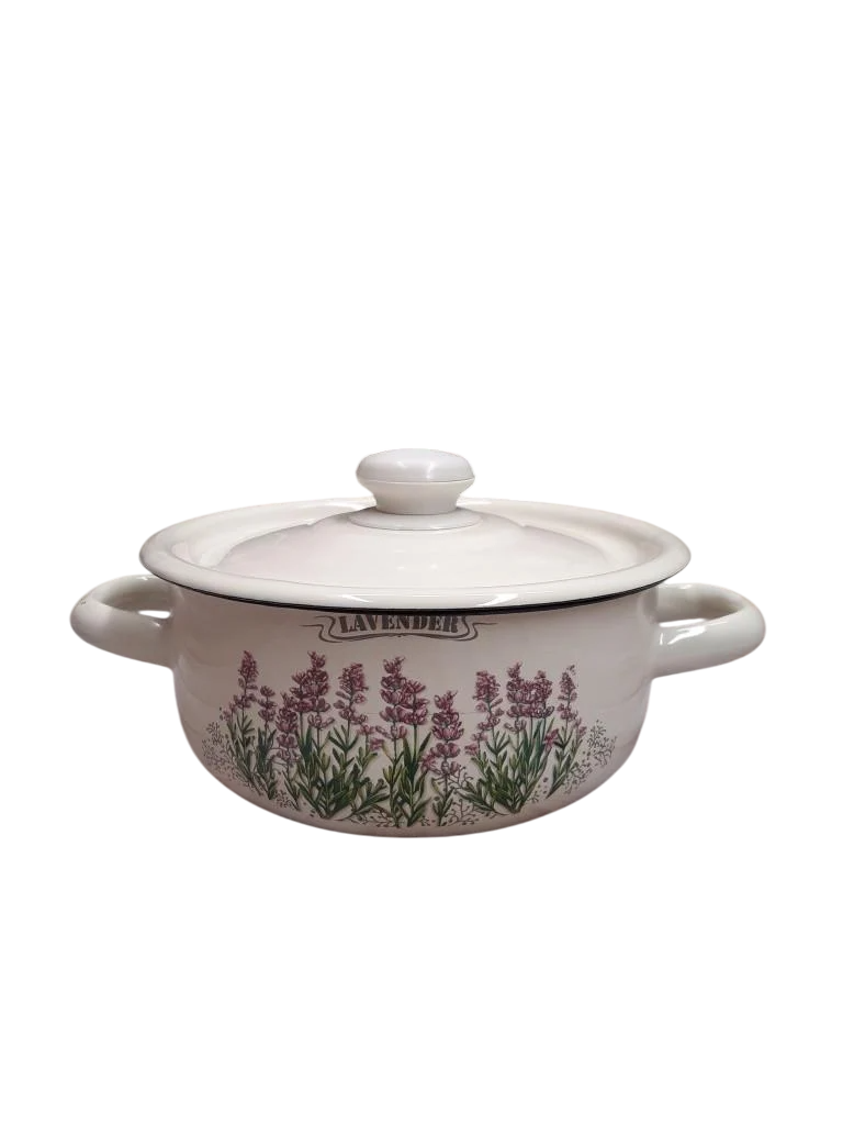 Кастрюля эмалированная Idilia цилиндрическая Лаванда 1, 5 л (1608)