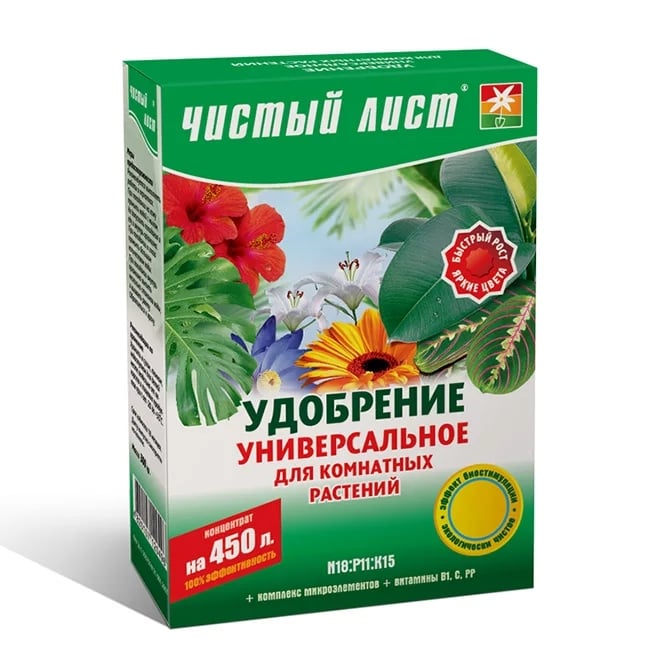 Удобрение кристаллическое Florа Чистый лист универсальное 300 г (1870)