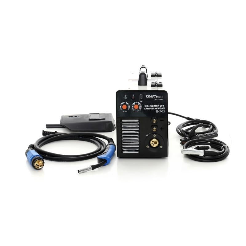 Зварювальний апарат інверторний Kraft&Dele KD1849 MIG MMA 250A з захисним екраном (DWK_KD1849) - фото 3 Зварювальний апарат інверторний Kraft&Dele KD1849 MIG MMA 250A з захисним екраном (DWK_KD1849) - фото 3