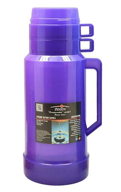 Термос туристический Stenson MT-0245 со стеклянной колбой/ручкой 1 л (607781)