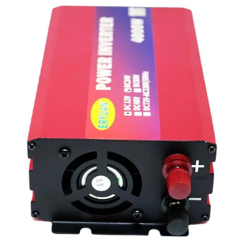 Перетворювач напруги Eryuan 4000W DC/AC 12V-220V з вольтметром Red (3_05487) - фото 4