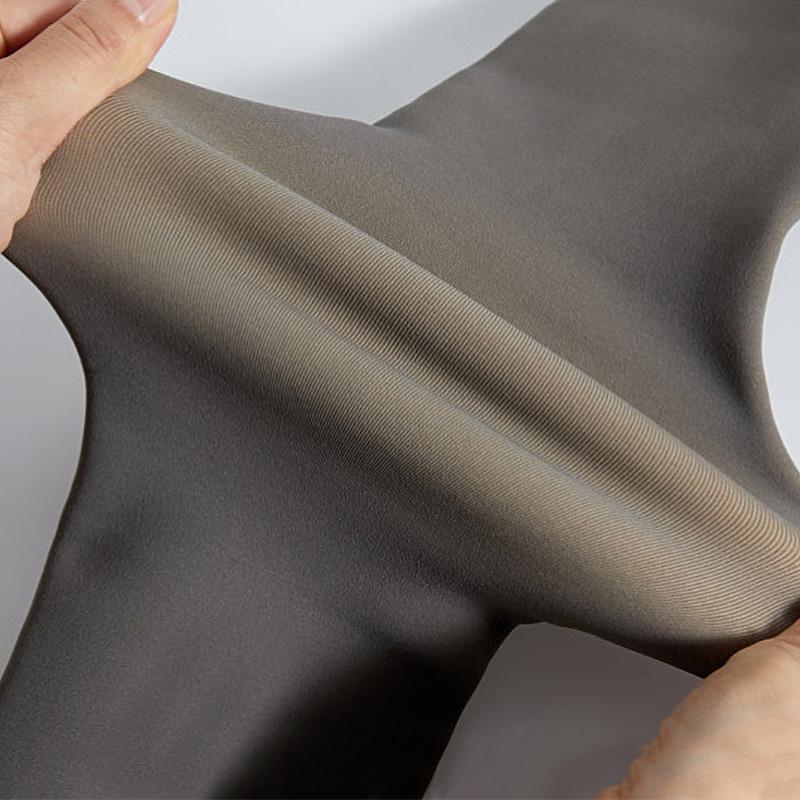 Колготки с флисом эффект голых ног открытая стопа One Size Серый - фото 6