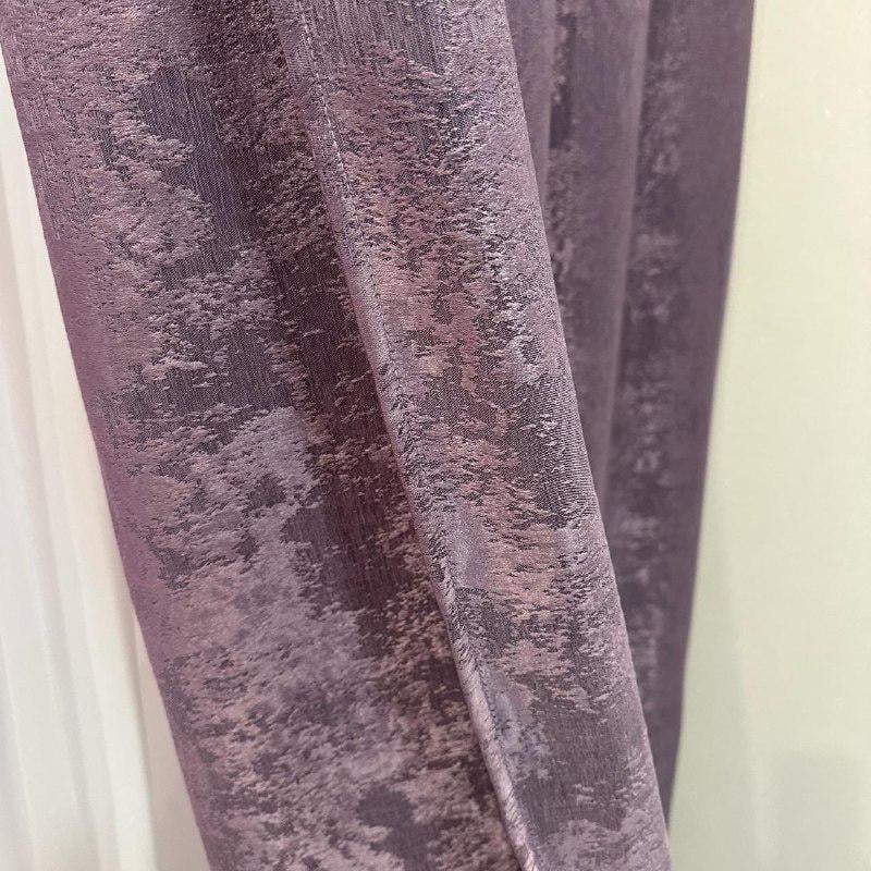 Шторы жаккардовые с мраморным узором среднее затемнение 1,5x2,7 м 2 шт. Фиолетовый (К1039-24) - фото 2