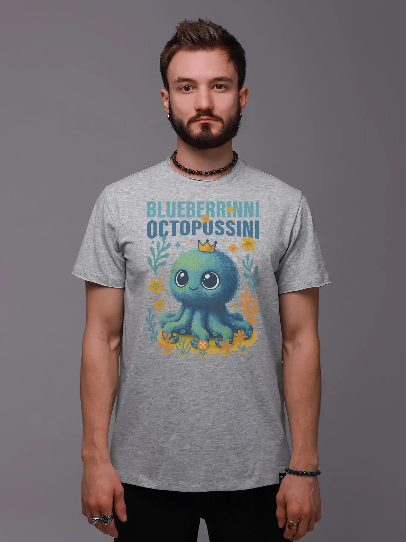 Футболка мужская Blueberrinni Octopussini XS Серый (26947711)
